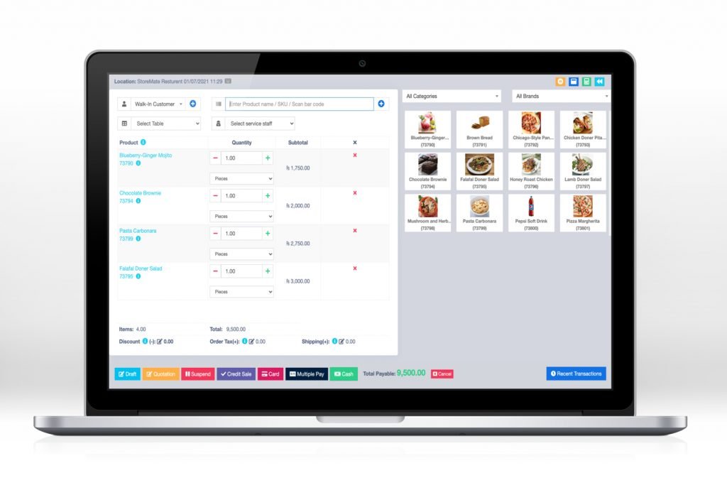 Storemate POS System Restaurant Module with KOT